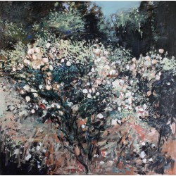 Tufa de trandafiri 2 - pictură în ulei pe pânză, artist Cristian Porumb